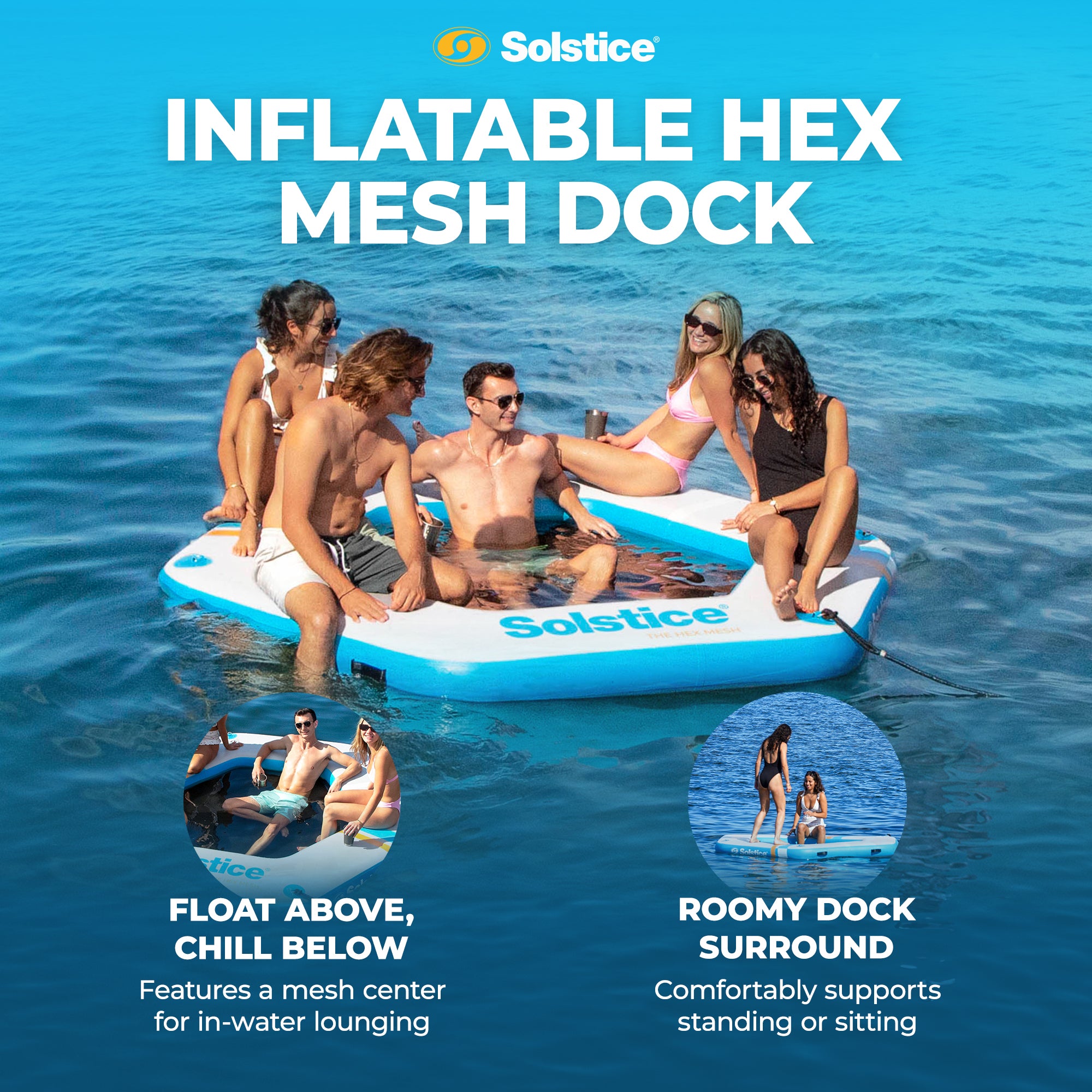 Inflatable Hex Mesh Dock – Multiple Sizes