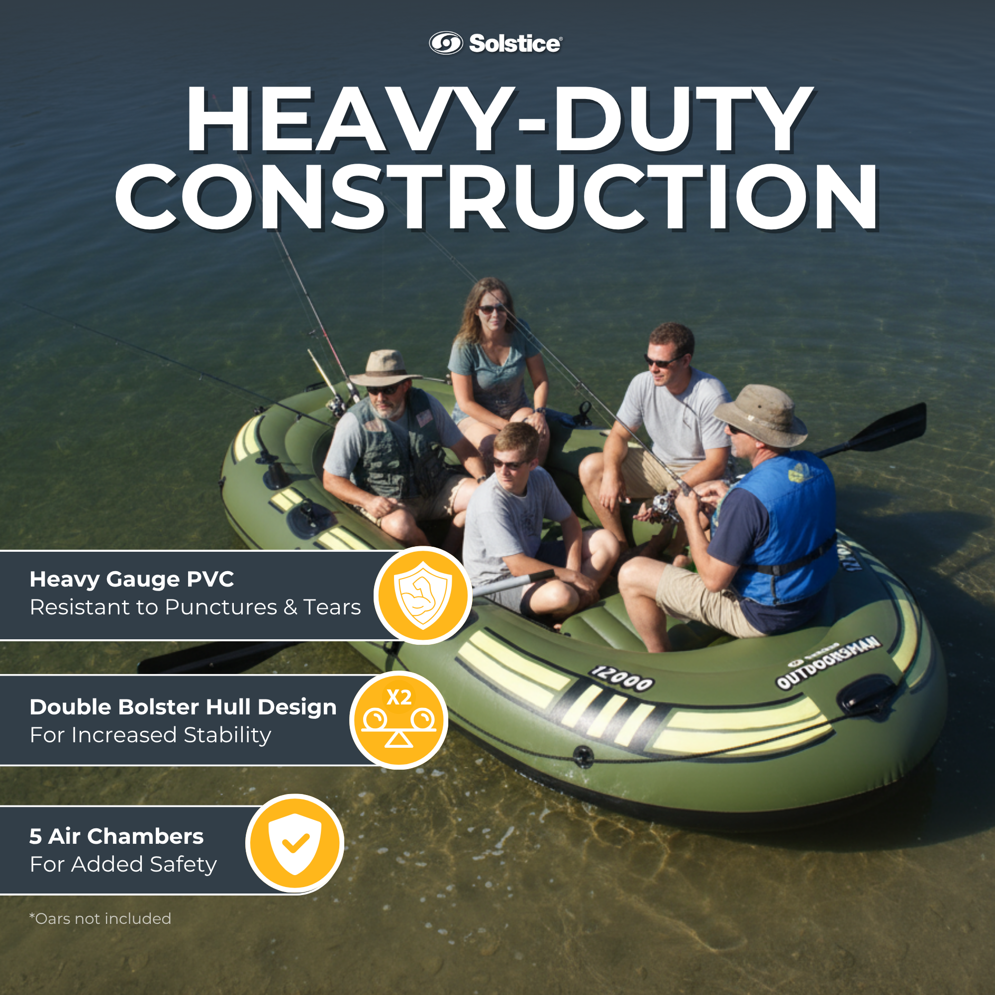 Solstice Outdoorsman boat hull and air-chamber construction detail