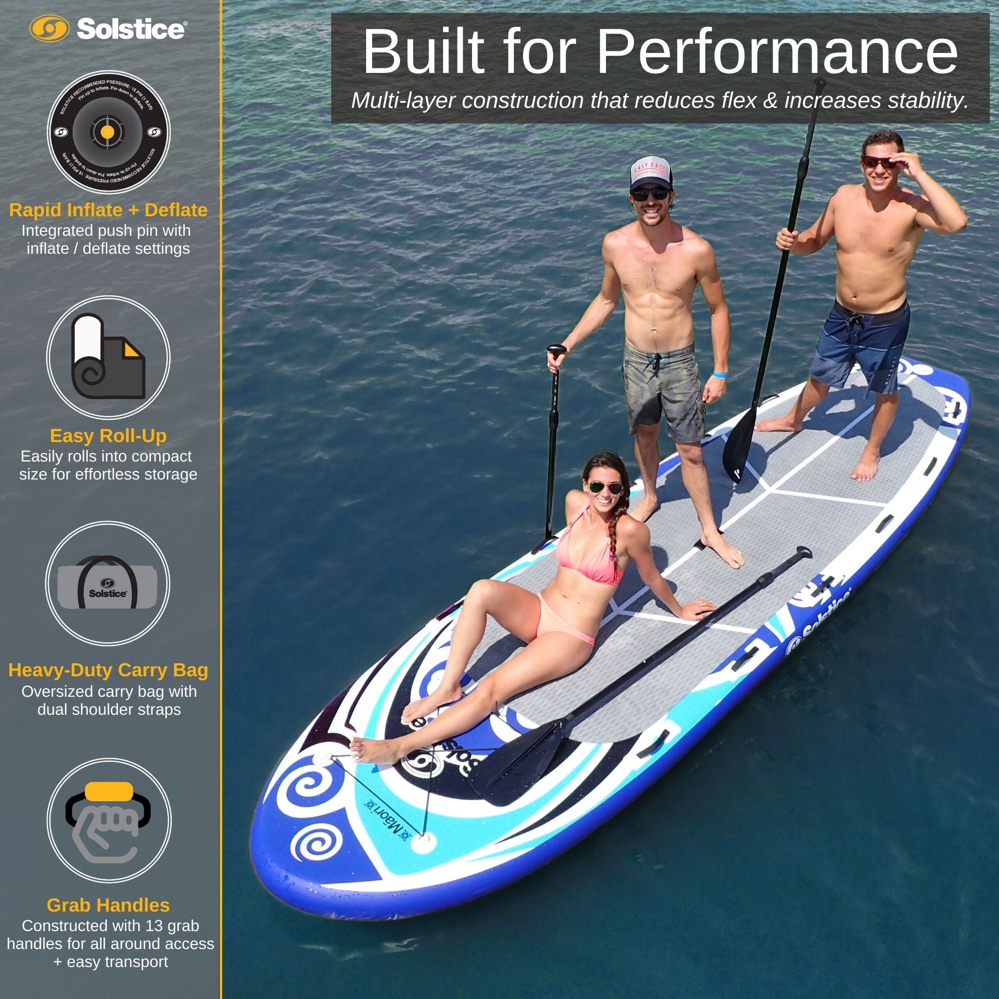 Multi-Person Inflatable Paddleboard 16' | Maori SUP Kit | Solstice