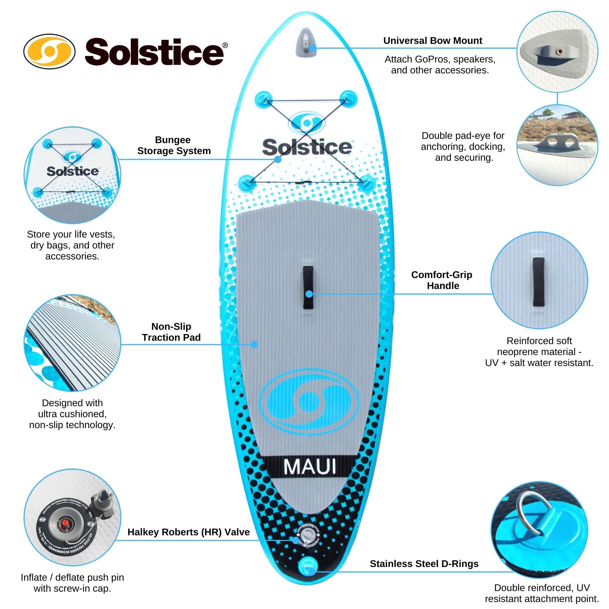 Youth Inflatable Paddleboard 8' | Maui SUP Kit | Solstice Watersports