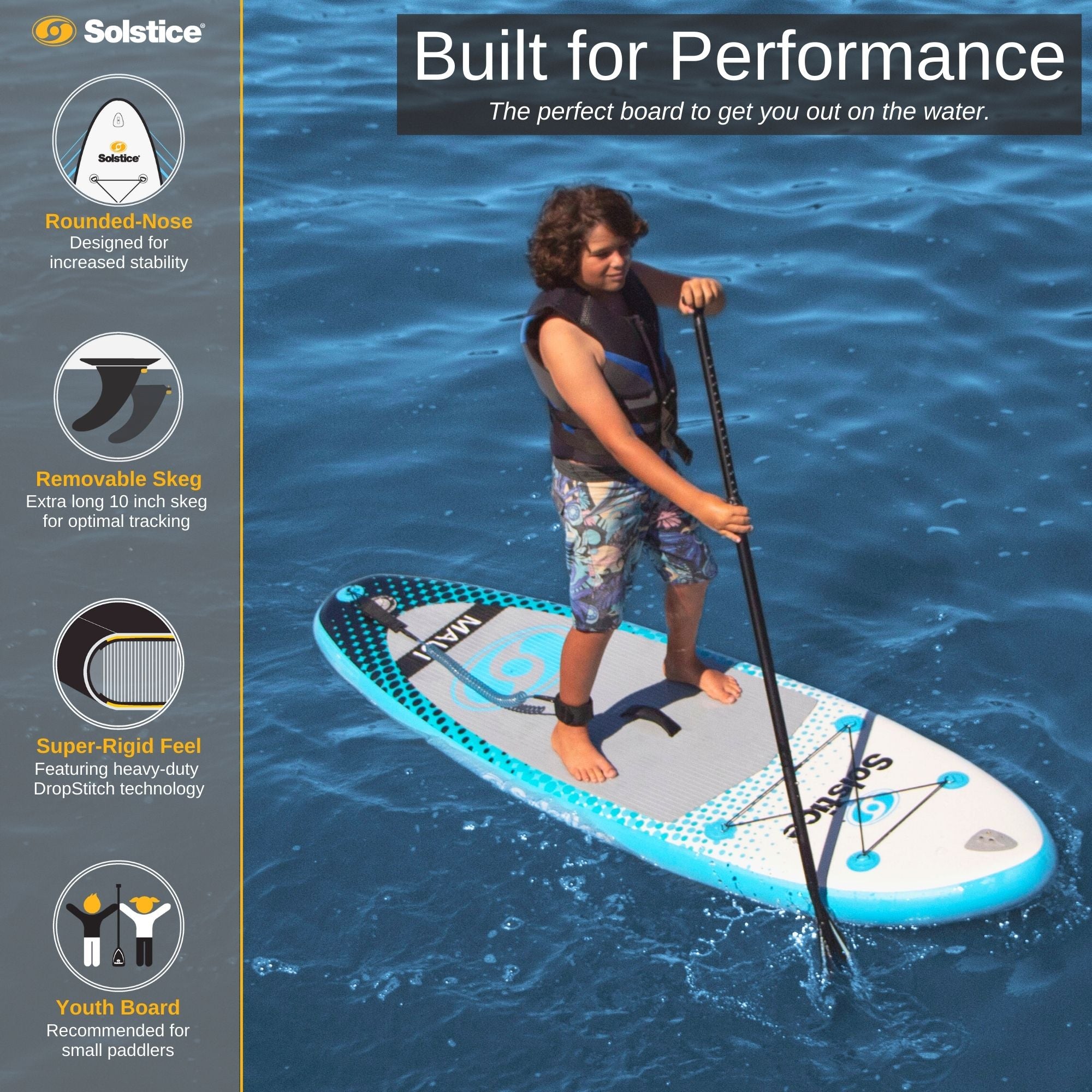 Youth Inflatable Paddleboard 8' | Maui SUP Kit | Solstice Watersports