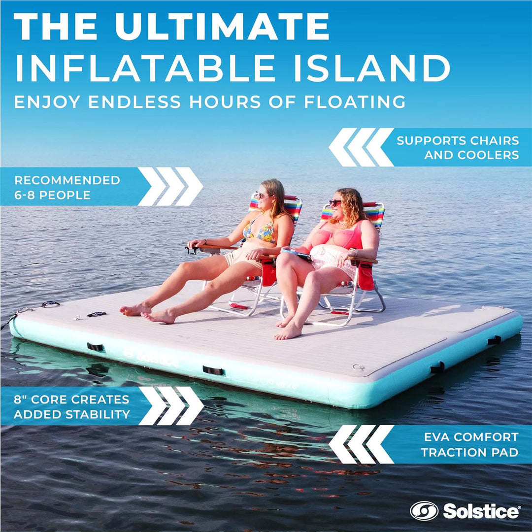 Doldy Lake 8in/8out レイク Solstice Watersports 10' x 8' Inflatable Luxe Tract Dock