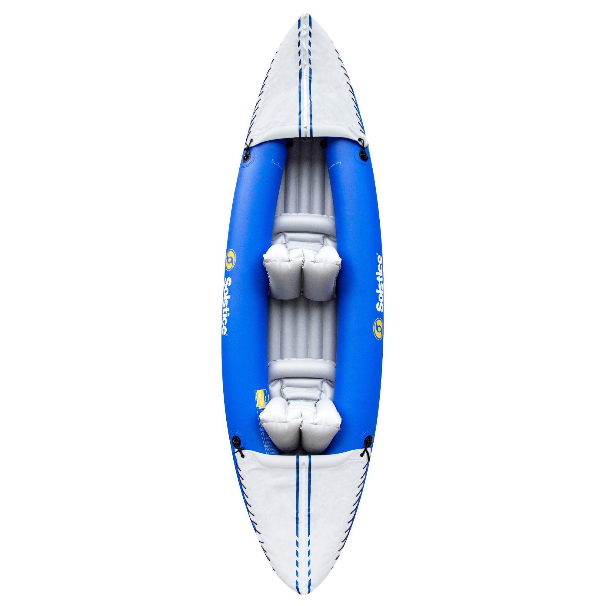 Solstice Rogue convertible kayak with removable inflatable seats for solo or tandem paddling